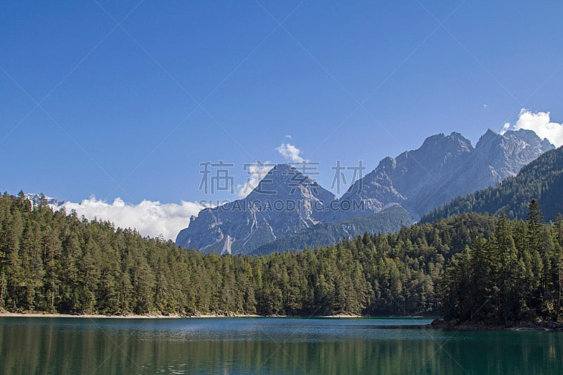 湖,北提洛尔,奥地利,图像,无人,楚格峰,水,蒂罗尔州,户外,莱希阿尔卑斯山脉