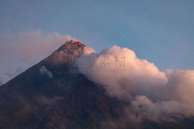 阿尔拜省,菲律宾,马尔地马荣火山,黎牙实比市,水平画幅,熔岩,火山,亚洲,著名景点