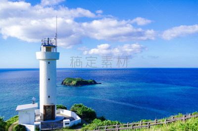 海洋,天空,休闲活动,水平画幅,无人,夏天,户外,灯塔楼,石垣岛,著名自然景观