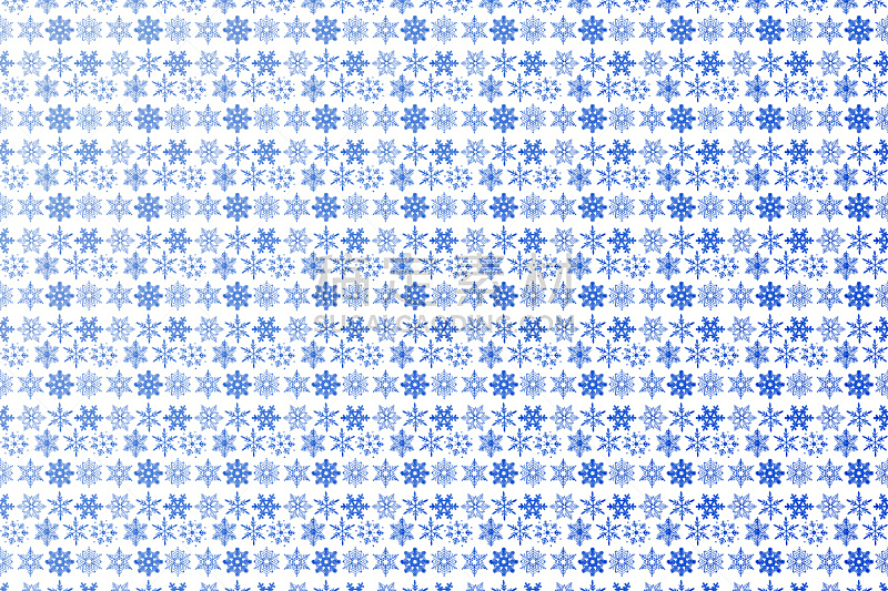 蓝色,雪花,四方连续纹样,白色背景,式样,水平画幅,雪,绘画插图,抽象