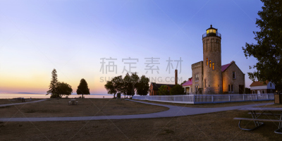 灯塔楼,锐角,过时的,休伦湖,密歇根湖,海峡,五大湖,密歇根,水,公园
