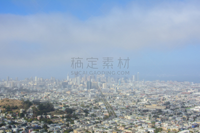 旧金山双峰,美国,城市天际线,加利福尼亚,旧金山,天空,美,地名,水平画幅,山