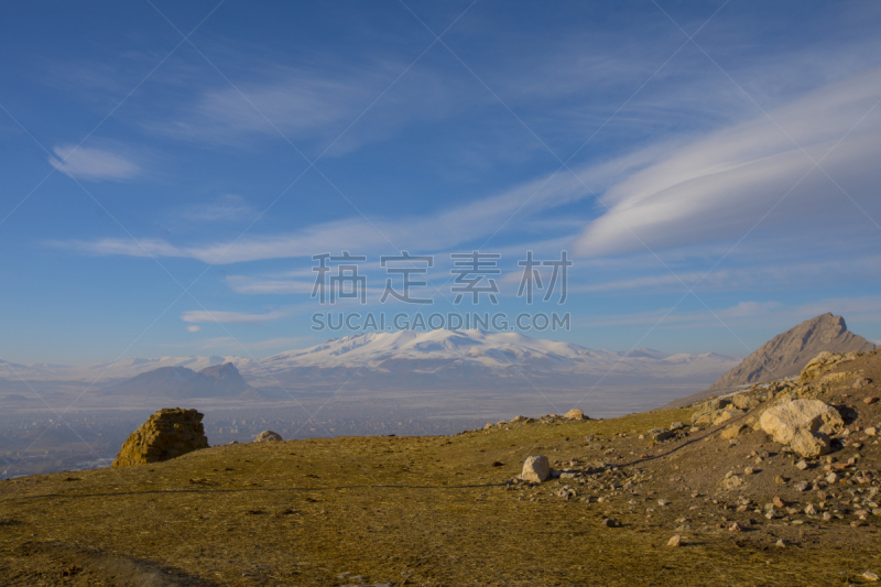 土耳其,天空,德古巴雅兹特,东,居住区,蓝色,宫殿,查济,背景,白山山脉