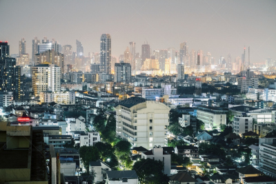 背景,夜晚,曼谷,十城区,城市扩张,商务,现代,商业金融和工业,屋顶,企业园区