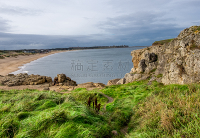 南希尔兹,海滩,云景,泰恩茅斯,英格兰东北部,云,泰因威尔,英国,草,著名景点