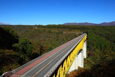 天空,桥,蓝色,里山,沟壑,林区,旅行者,技术,著名景点