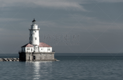 密歇根,灯塔楼,湖,白色,1867,灯塔,水,天空,美,水平画幅