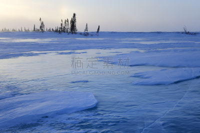 冻原,水,夜晚,雪,早晨,曙暮光,光,湖,彩色图片,冬天