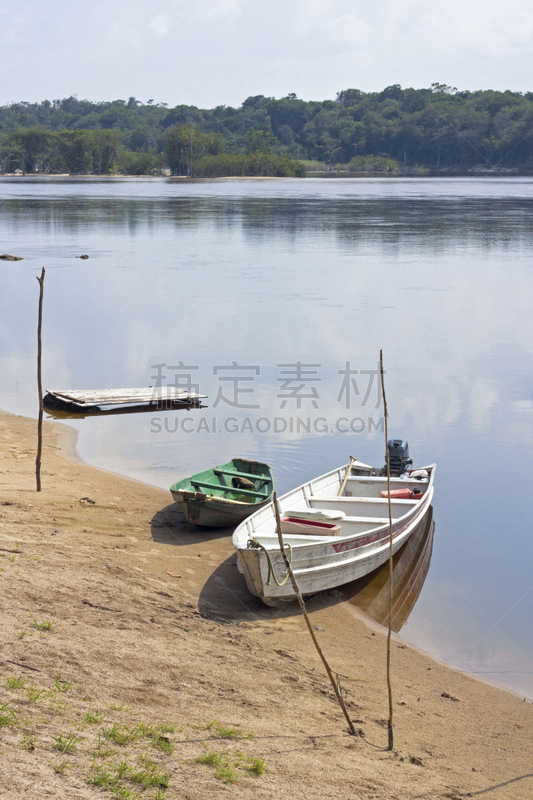 亚马逊河,停泊的,巴西,船,海滩,古老的,木制,马瑙斯,亚马孙洲,亚马逊雨林