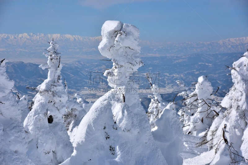 佐阿山脉,山形县,日本,冬天,地形,东北片区,旅游目的地,水平画幅,雪,无人