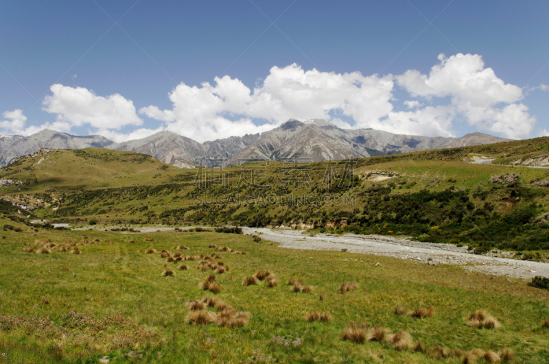 南阿尔卑斯山脉,夏天,亚瑟路国家公园,自然,天空,水平画幅,地形,无人,户外,云景