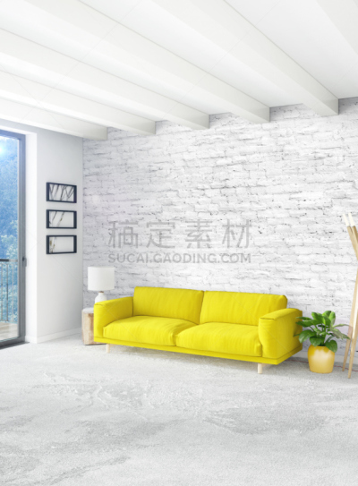 绘画插图,极简构图,木制,沙发,卧室,银色,白色,室内设计师,三维图形