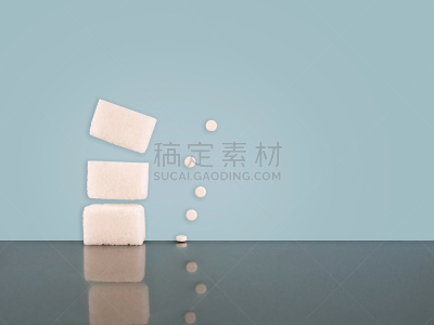 糖,人造甜味剂,柔和色,蓝色背景,人造的,水平画幅,甜味剂,营养品,特写,食品添加剂