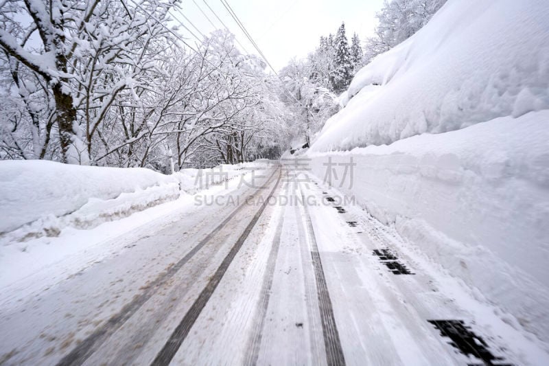 相仓村,五箇山,合掌屋,岐阜县,美,水平画幅,雪,无人,传统,古老的