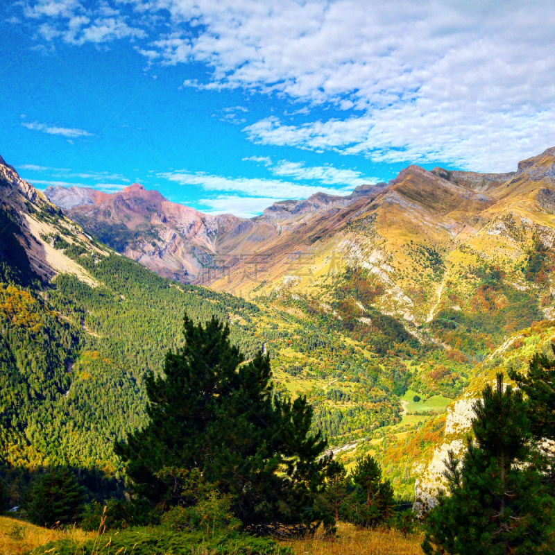 地形,山,ordesa national park,韦斯卡,自然,旅游目的地,无人,春季系列,户外,方形画幅