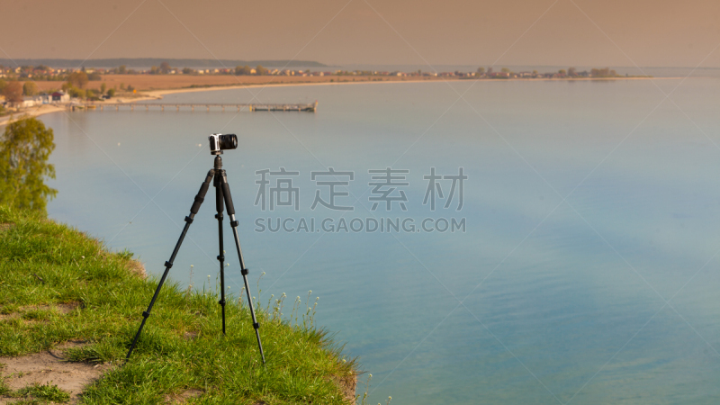 三脚架,相机,悬崖,海岸地形,纪录片,自然,旅途,波兰,图像,海洋