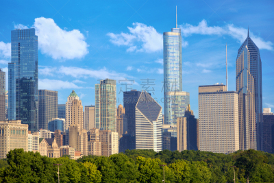 都市风景,芝加哥市,公园,水平画幅,无人,户外,现代,著名景点,芝加哥鲁普商业区,美国