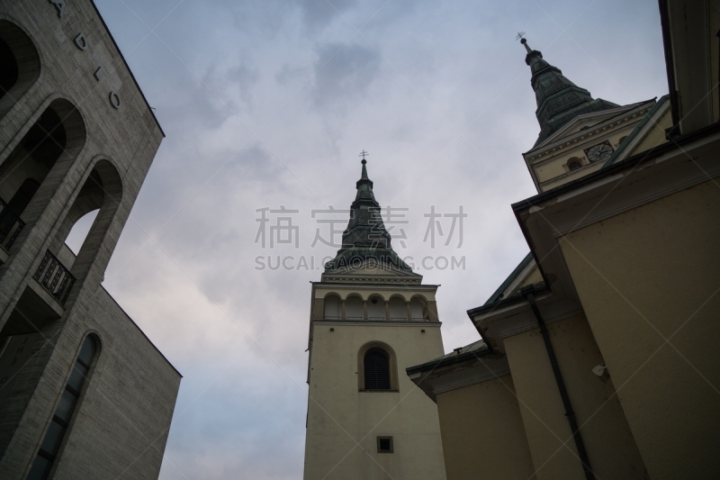 城镇,斯洛伐克,日利纳,中心,天空,美,新的,暴风雨,气候