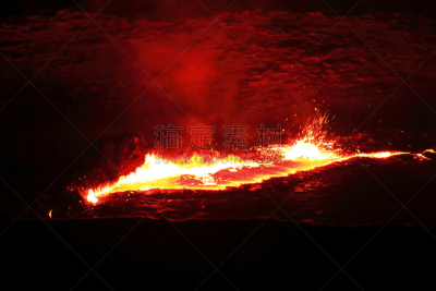 火山,埃塞俄比亚,熔岩湖,水平画幅,夜晚,火炬塔,户外,烟,湖,空的