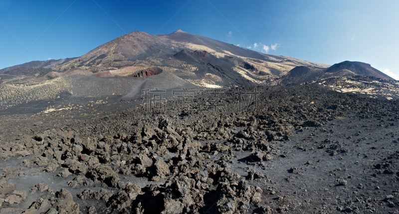 埃特纳火山,侧面视角,火山渣锥,渣块熔岩,水平画幅,无人,火山地形,当地著名景点,苔藓,户外