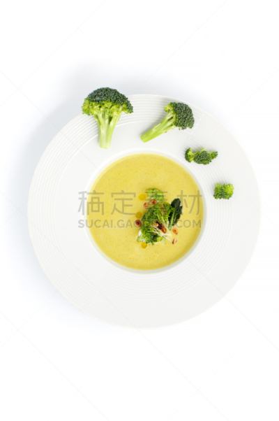 光,白色,汤,背景,盘子,松籽,上菜,椰菜奶油,垂直画幅,坚果