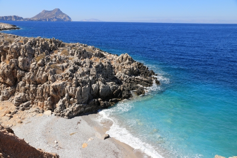 希腊,amorgos,秘密海滩,水,天空,夏天,海岸地形,异国情调,鹅卵石,私密