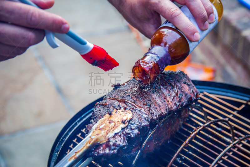 小排骨,格子烤肉,钳夹,热,肋骨,食品,烤肉架,英国,酱汁,调味品