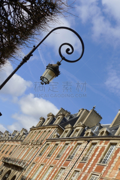 孚日广场,马莱区,垂直画幅,红色,建筑,无人,拱门,房屋,法国,巴黎