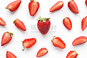 草莓,创造力,式样,多汁的,切片食物,对称,熟的,即食食品,部分,水果