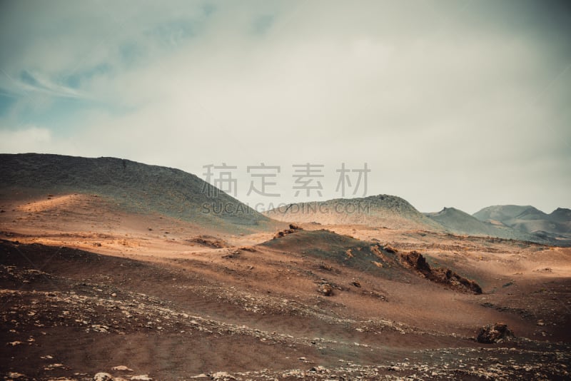 熔岩,火山,沙漠,timanfaya national park,兰萨罗特岛,金丝雀,褐色,气候,水平画幅,无人