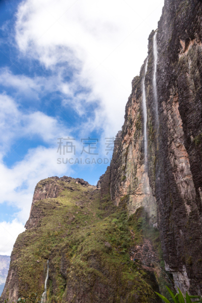 罗赖马山,平顶山区,罗赖马州,平顶山,canaima,委内瑞拉,垂直画幅,南美,无人,户外