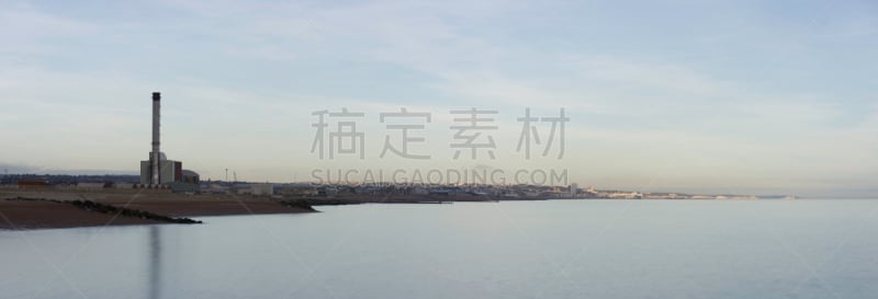 伊斯特本,滨海肖勒姆,霍夫,布赖顿,水,天空,水平画幅,无人,全景,城市天际线