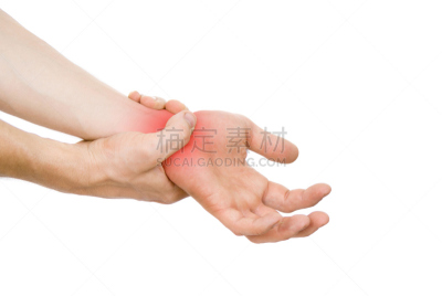 手臂,痛苦,男人,手腕,人,健康保健,白色背景,身体受伤,背景分离,一个人