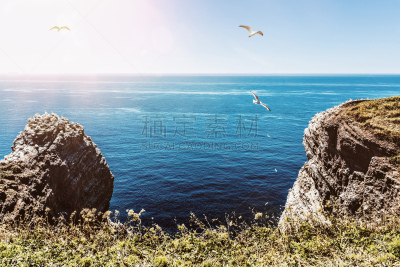 天空,黑尔戈兰岛,悬崖,岛,海洋,蓝色,水,群岛,水平画幅,无人