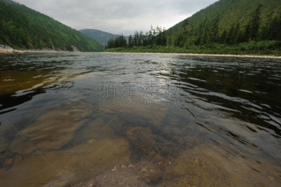 玛雅文明,小溪,河流,云,俄罗斯远东地区,海岸线,背景,夏天,天空,自然