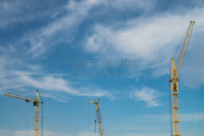 天空,城市,起重机,背景,建筑设备,海洋,留白,巨大的,特写,设计