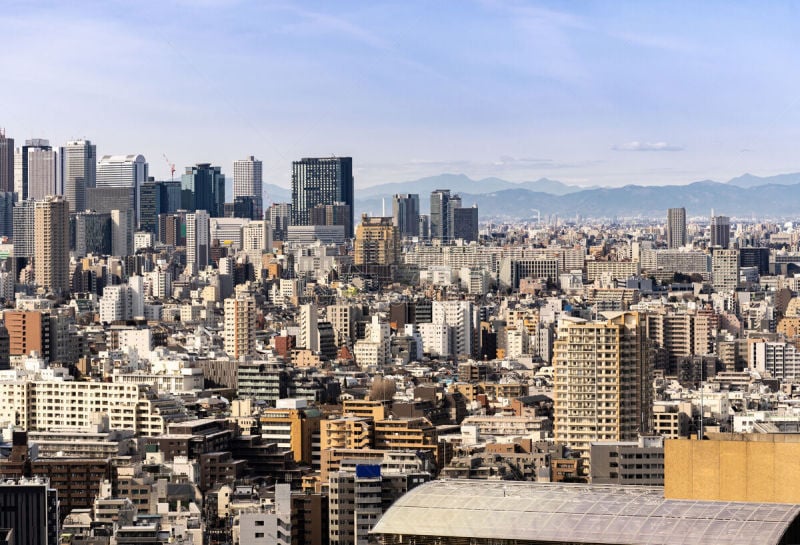 新宿区,东京,航拍视角,商务,城市生活,热情,雪,现代,著名景点,透过窗户往外看