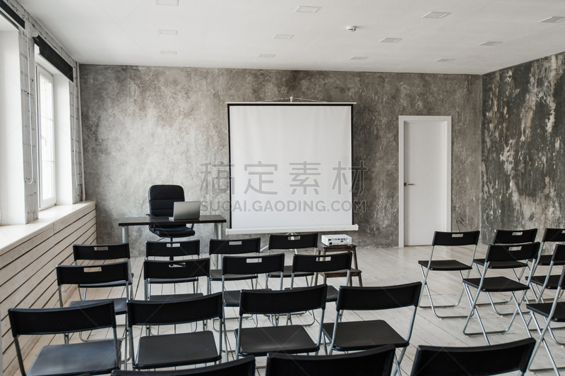 教室,极简构图,椅子,空的,黑色,投影屏幕,演讲室,记者招待会,社区中心,培训课