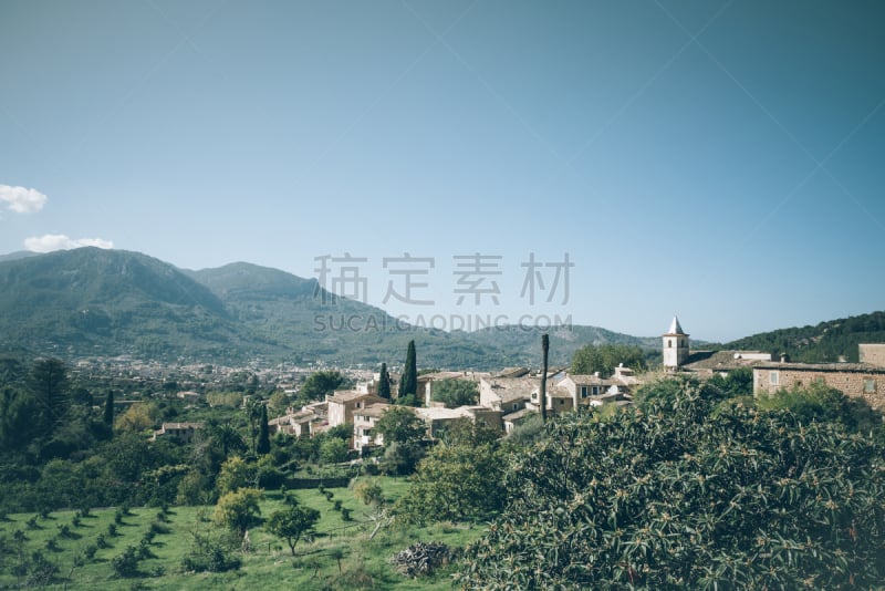 地形,乡村,岛,西班牙,马略卡,sierra de tramuntana,天空,美,水平画幅,山