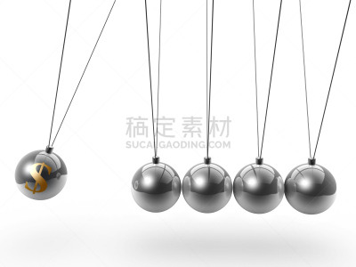 牛顿碰撞球,美元符号,球体,水平画幅,无人,铬合金,闪亮的,平衡,物理学,玩具