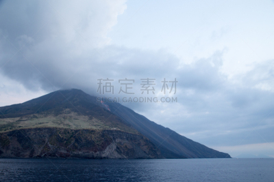 斯托伦波里岛,水平画幅,夜晚,火山地形,忙碌,偏远的,户外,烟,硫磺,石头
