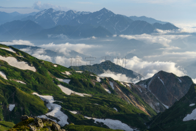 夏天,山,自然,七月,风景,图像,中部山岳国立公园,无人,里山,户外活动