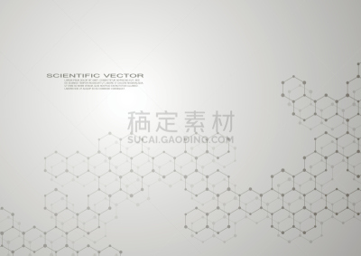 神经元,六边形,分子,脱氧核糖核酸,分子结构,绘画插图,矢量,背景,科学,健康保健