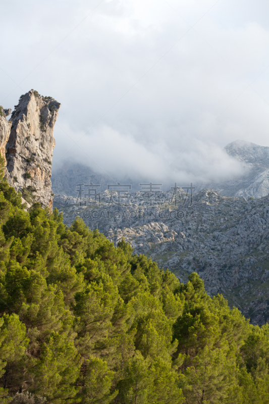 sierra de tramuntana,齿状山脊,山,马略卡,特拉华,自然,垂直画幅,地形,岩石,无人