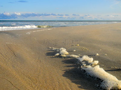 海滩,海浪,barrier islands,水平画幅,沙子,无人,户外,海洋,摄影