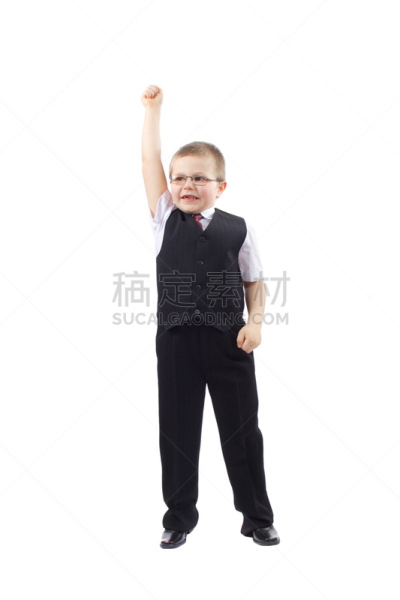 男商人,男孩,小的,垂直画幅,学龄前,白人,男性,眼镜,白色,彩色图片