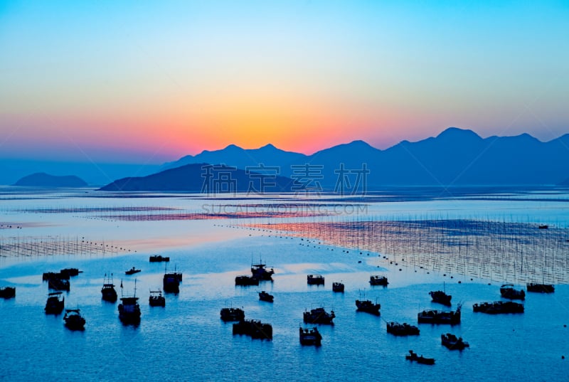 霞浦县,旅途,渔业,黄昏,潮汐,鱼类,乡村,秋天,风景