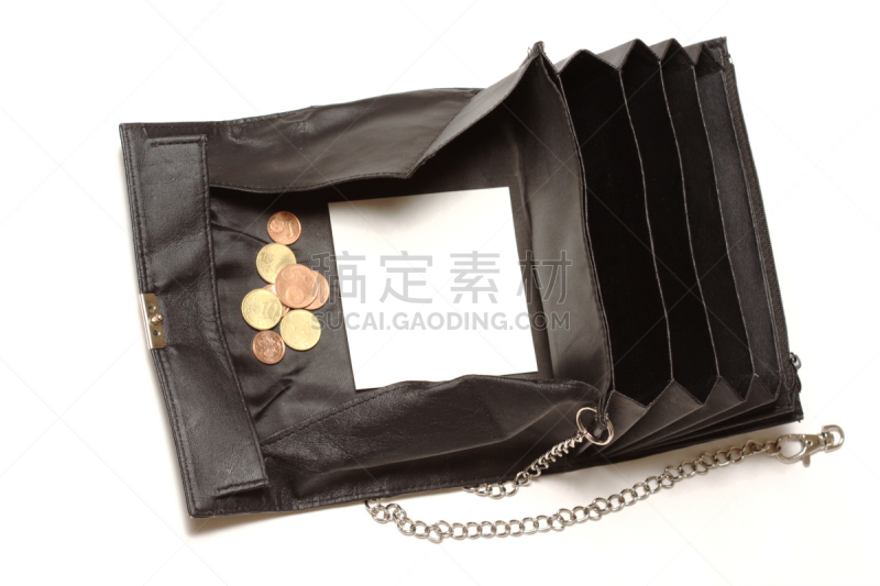 零钱包,少量物体,小钱袋,水平画幅,无人,金融,钱包,白色背景,皮革,背景分离