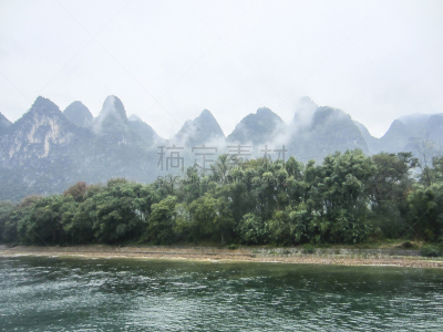 山,河流,风景,喀斯特,水,天空,美,水平画幅,美人,夏天