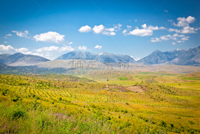 吉洛卡斯塔,自然,阿尔巴尼亚,风景,自然美,水,天空,水平画幅,山,无人